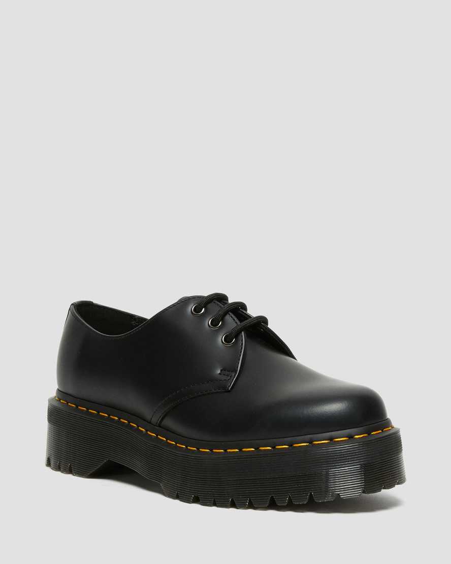 Dr Martens Platform Shoes Women's 1461 Smooth Leather Black | Malaysia 19643-DONM